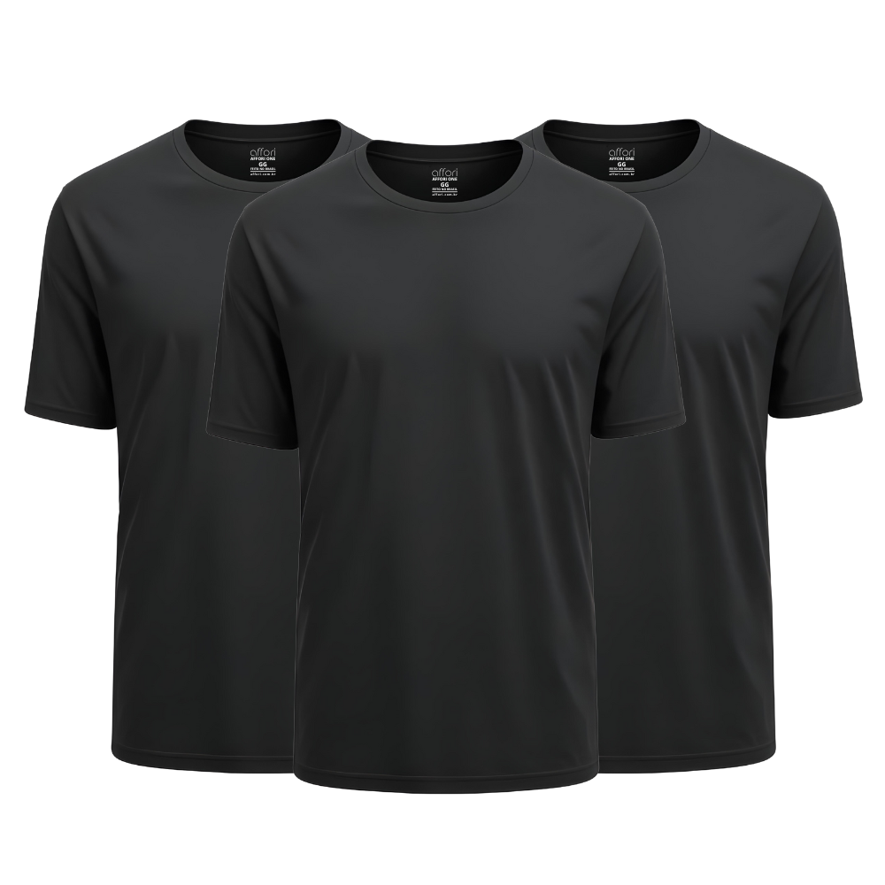 Kit 3 Camisetas Tecnológicas Affori One - Toque Gelado & Anti Odor