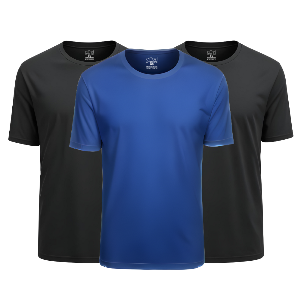 Kit 3 Camisetas Tecnológicas Affori One - Toque Gelado & Anti Odor