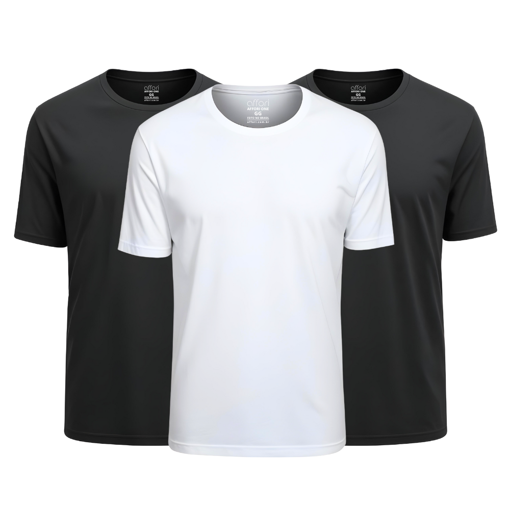 Kit 3 Camisetas Tecnológicas Affori One - Toque Gelado & Anti Odor