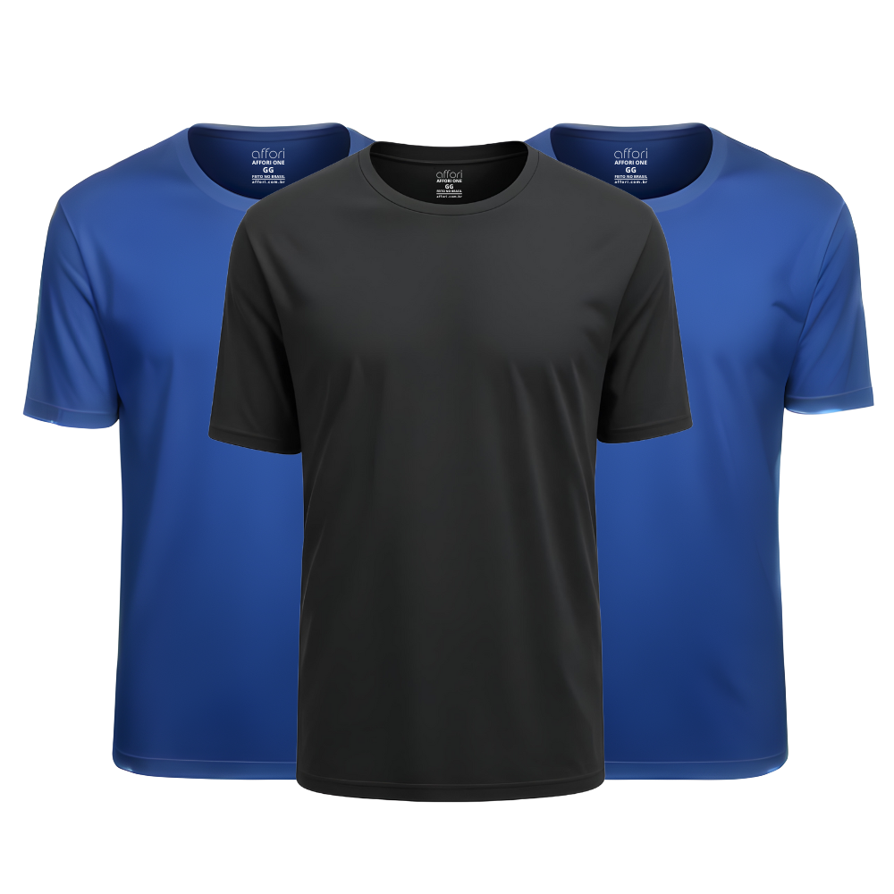 Kit 3 Camisetas Tecnológicas Affori One - Toque Gelado & Anti Odor