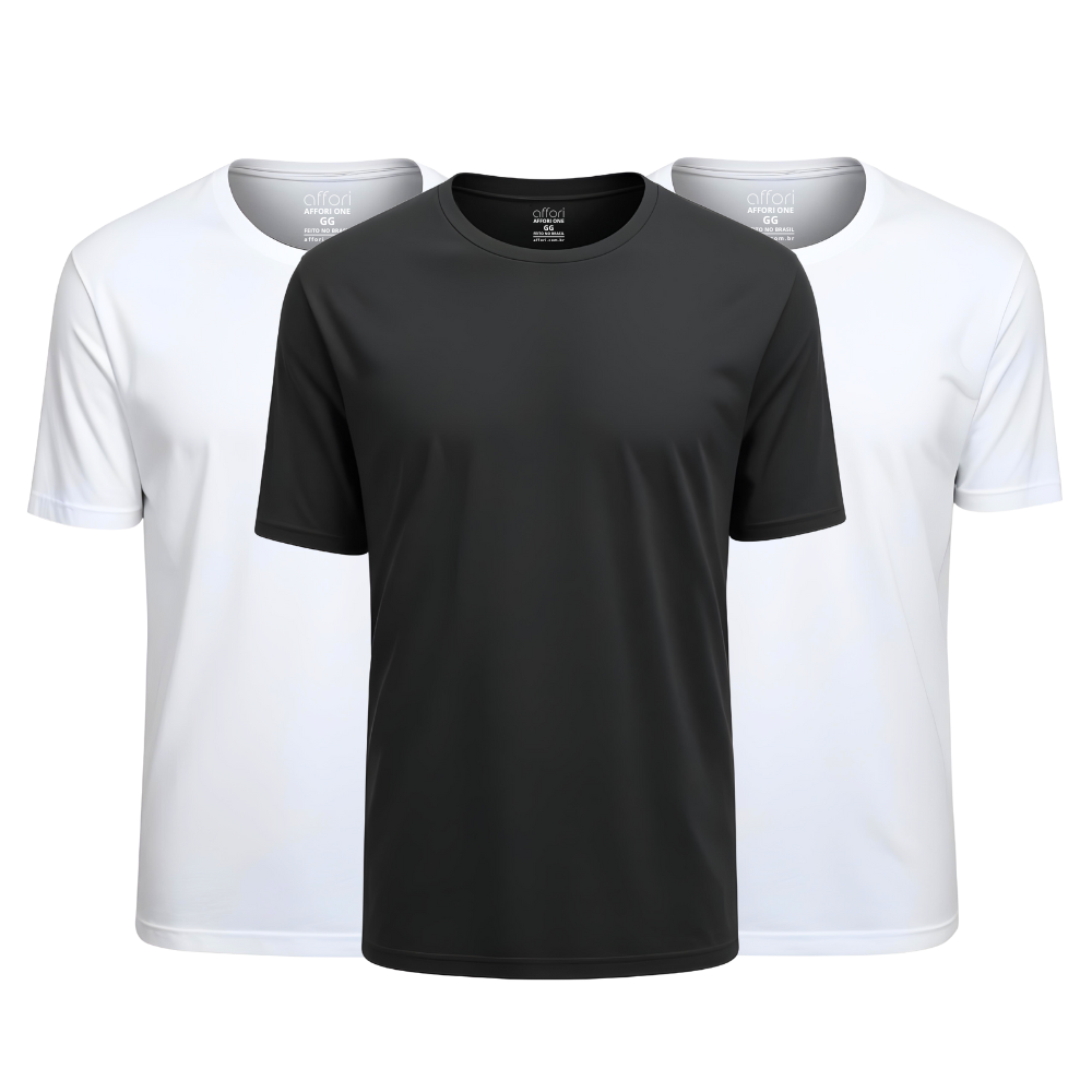 Kit 3 Camisetas Tecnológicas Affori One - Toque Gelado & Anti Odor