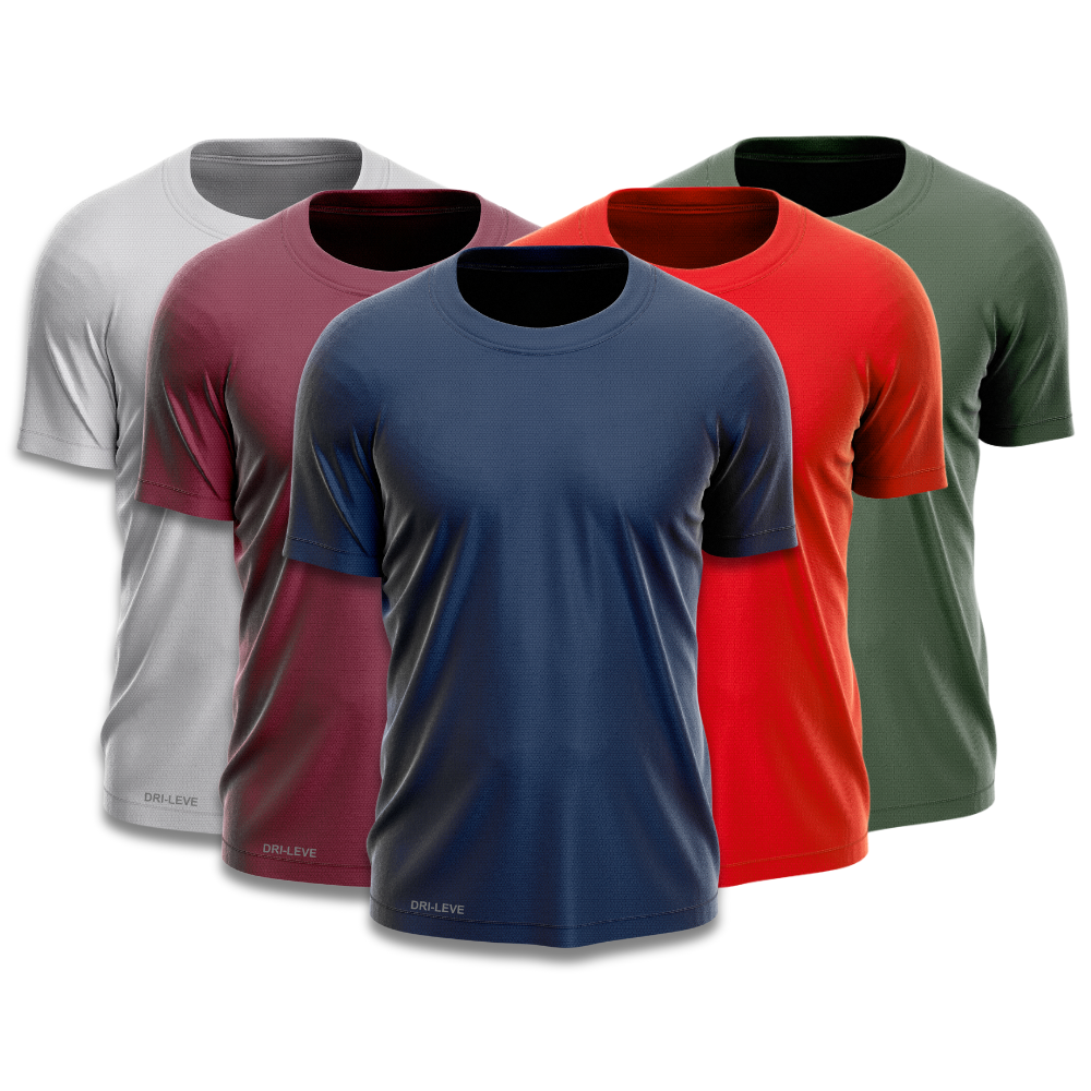 Kit 5 Camisetas Tecnológicas FitneSmart - Anti-Suor