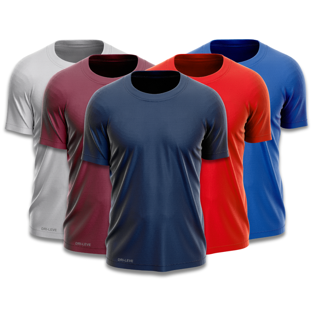 Kit 5 Camisetas Tecnológicas FitneSmart - Anti-Suor