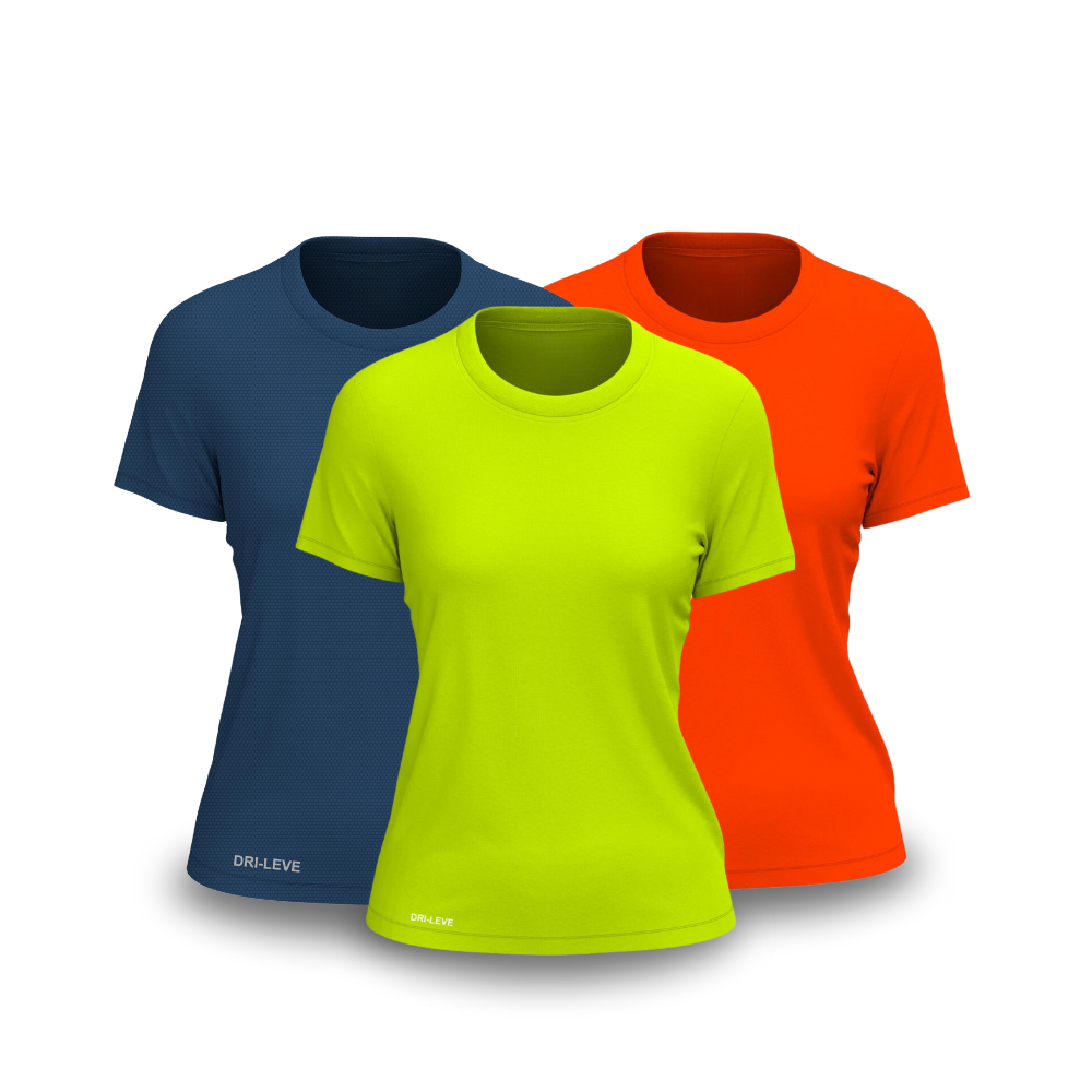 Kit 3 Camisetas Tecnológicas Femininas FitneSmart - Anti Suor