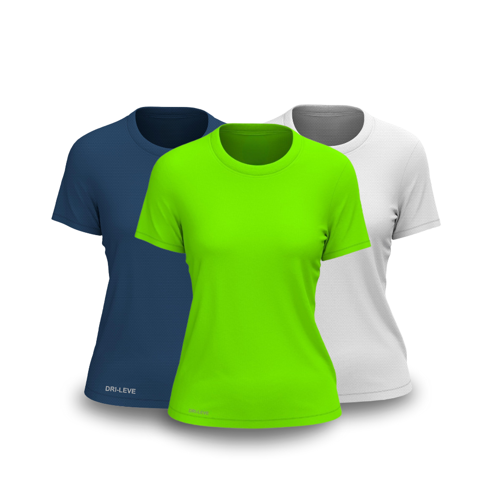 Kit 3 Camisetas Tecnológicas Femininas FitneSmart - Anti Suor
