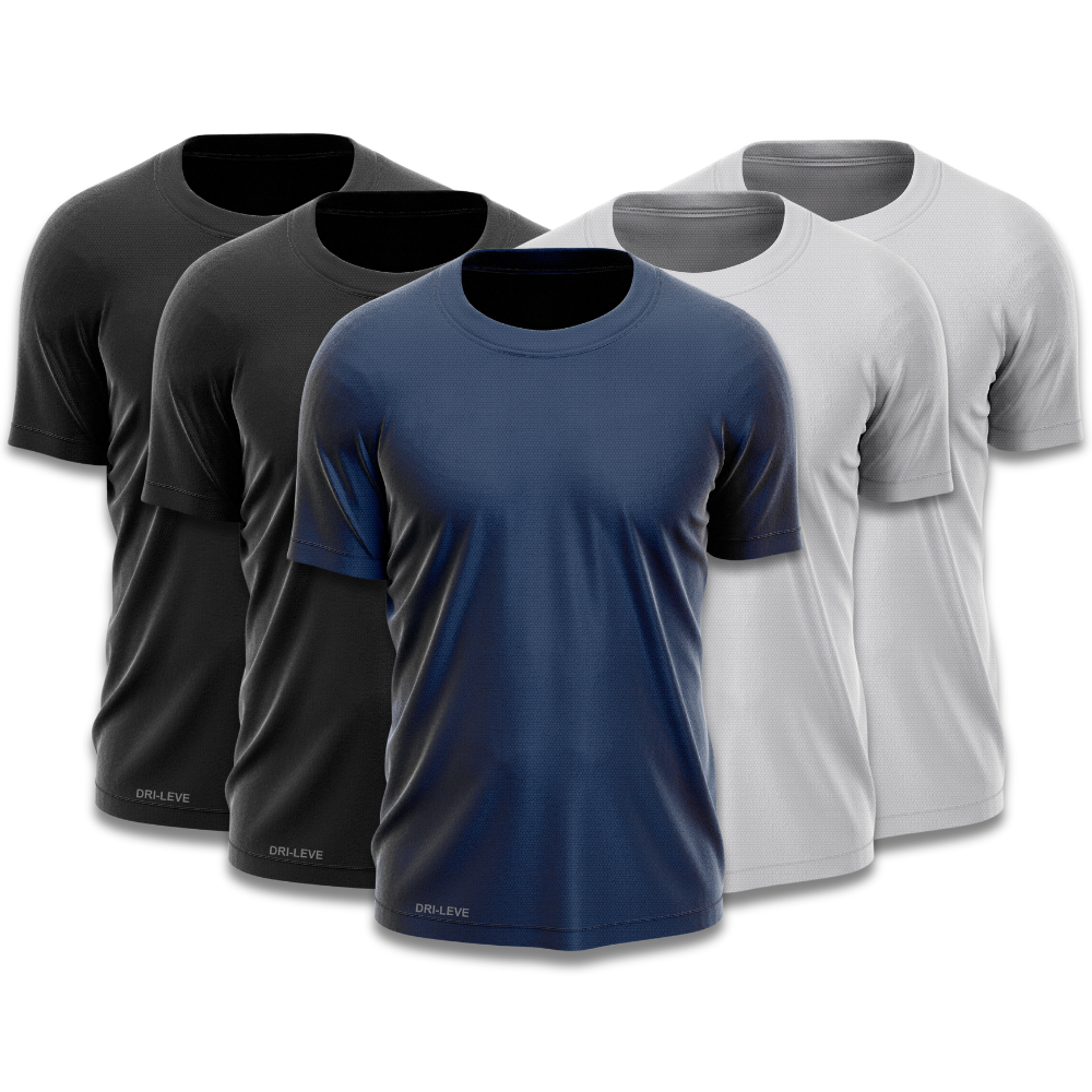 Kit 5 Camisetas Tecnológicas FitneSmart - Anti-Suor