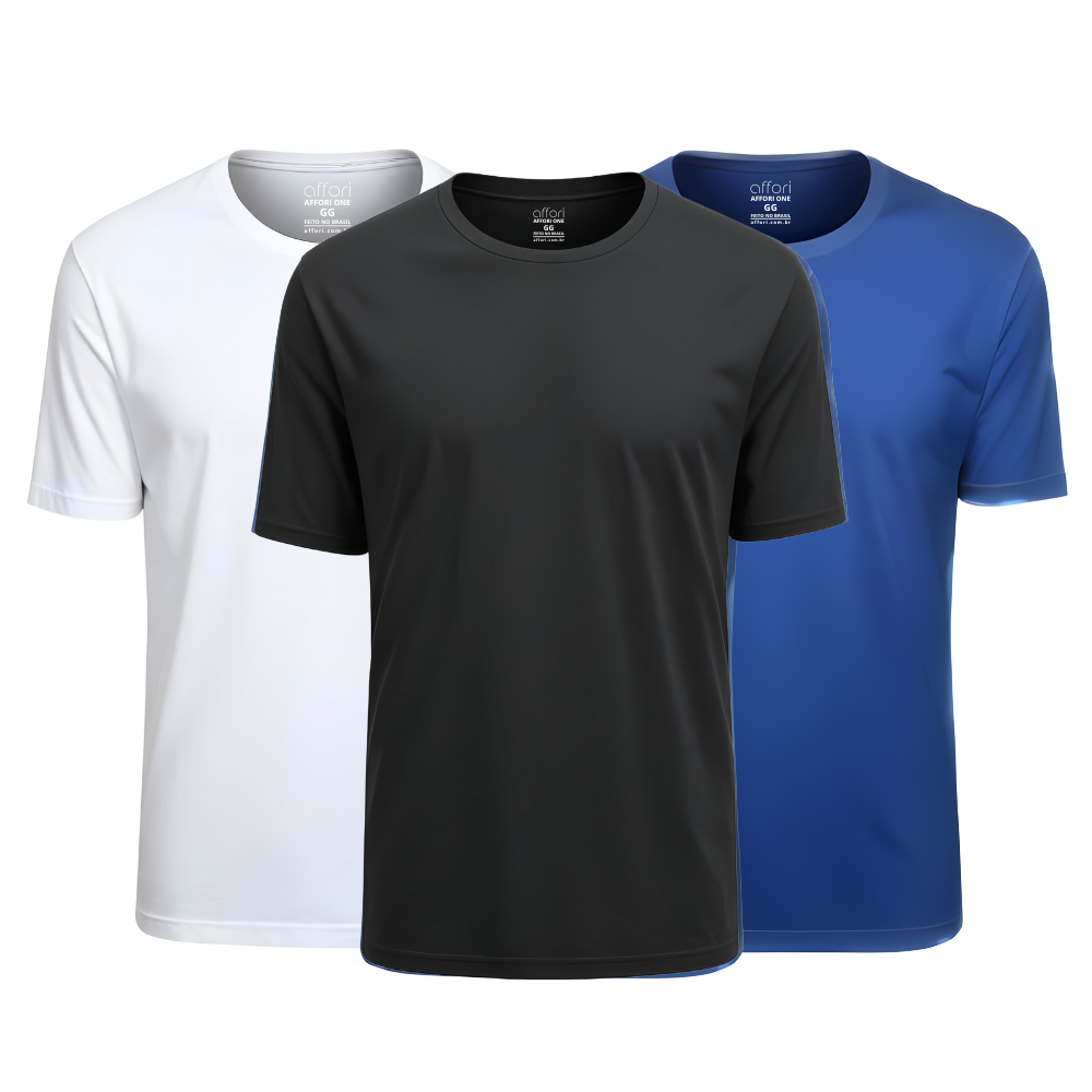 Kit 3 Camisetas Tecnológicas Affori One - Toque Gelado & Anti Odor