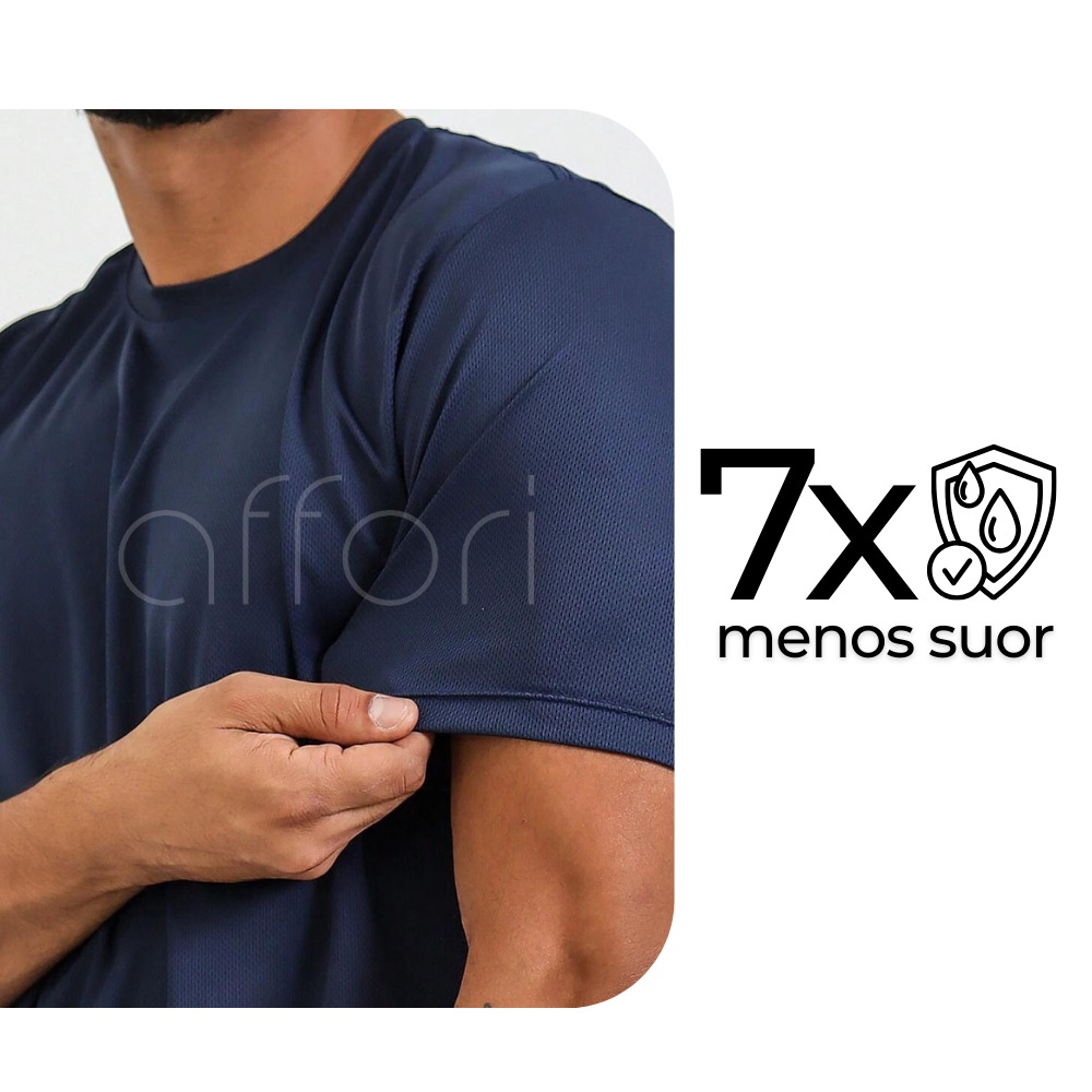 Kit 7 Camisetas Tecnológicas Fitnesmart Affori - Anti Suor